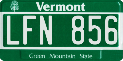 VT license plate LFN856