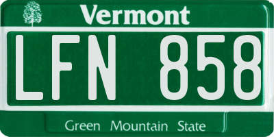 VT license plate LFN858