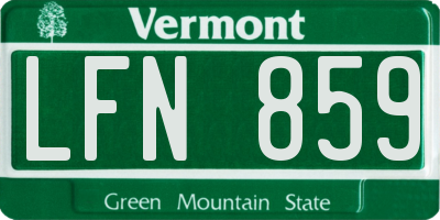 VT license plate LFN859