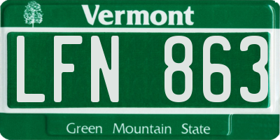 VT license plate LFN863