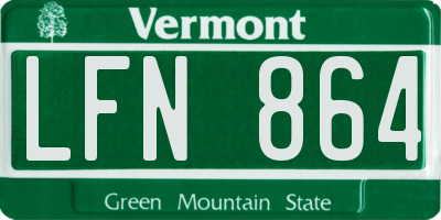 VT license plate LFN864