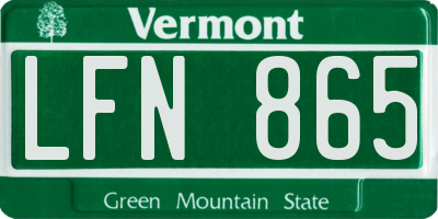 VT license plate LFN865