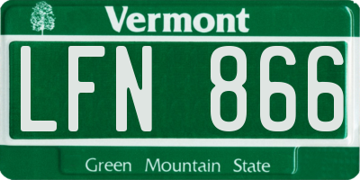 VT license plate LFN866