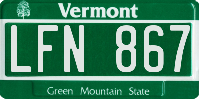 VT license plate LFN867