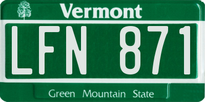 VT license plate LFN871