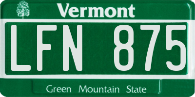 VT license plate LFN875