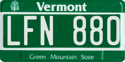 VT license plate LFN880