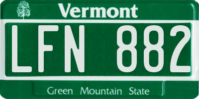 VT license plate LFN882