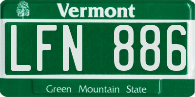 VT license plate LFN886