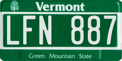 VT license plate LFN887