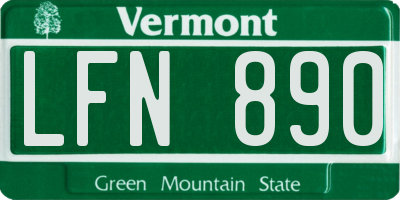 VT license plate LFN890