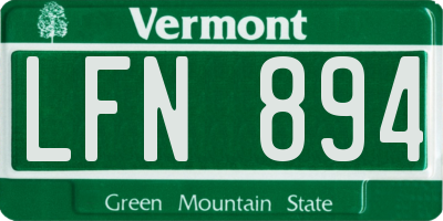 VT license plate LFN894