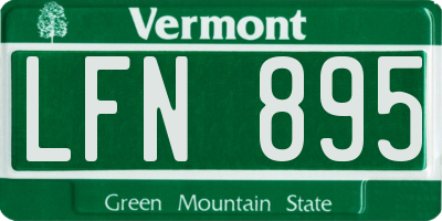 VT license plate LFN895