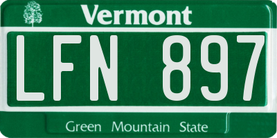 VT license plate LFN897