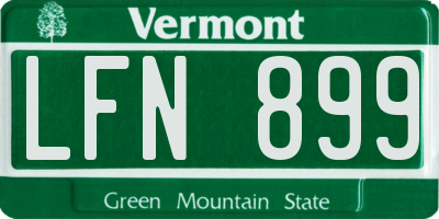 VT license plate LFN899