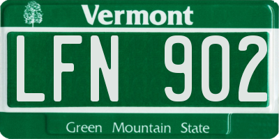 VT license plate LFN902