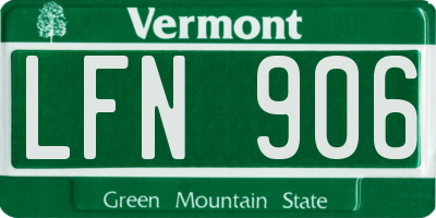 VT license plate LFN906