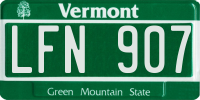 VT license plate LFN907