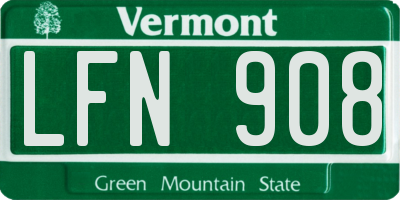 VT license plate LFN908