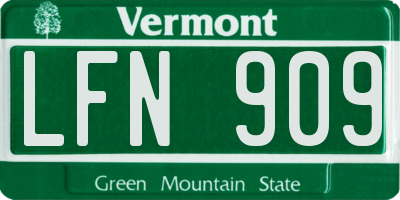 VT license plate LFN909