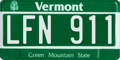 VT license plate LFN911