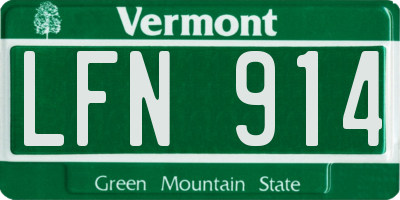 VT license plate LFN914