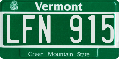 VT license plate LFN915