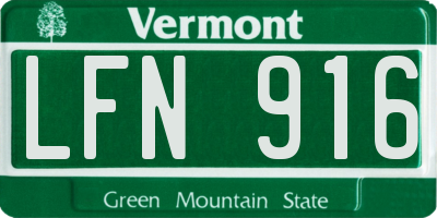 VT license plate LFN916