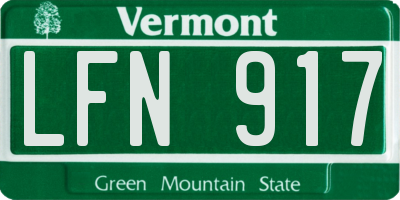 VT license plate LFN917