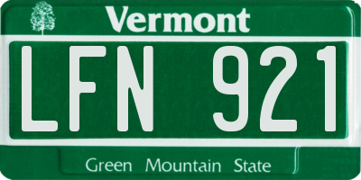 VT license plate LFN921