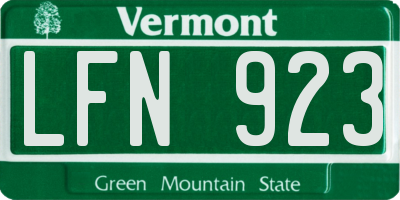 VT license plate LFN923