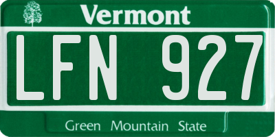 VT license plate LFN927