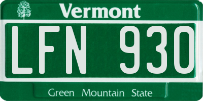 VT license plate LFN930