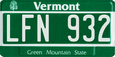 VT license plate LFN932