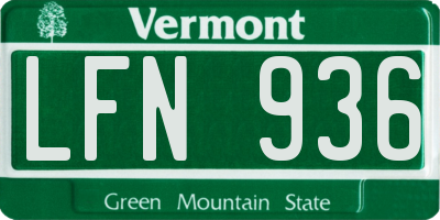 VT license plate LFN936