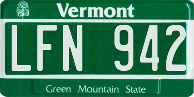 VT license plate LFN942