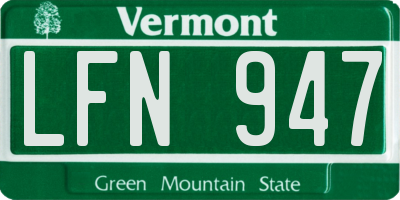 VT license plate LFN947