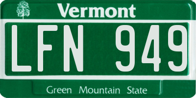 VT license plate LFN949