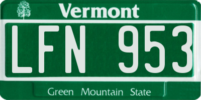 VT license plate LFN953