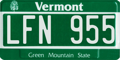 VT license plate LFN955
