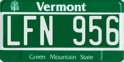 VT license plate LFN956