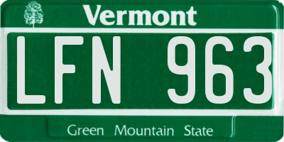 VT license plate LFN963