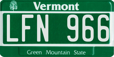 VT license plate LFN966