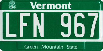 VT license plate LFN967