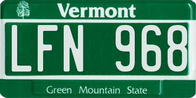 VT license plate LFN968