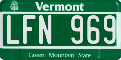 VT license plate LFN969