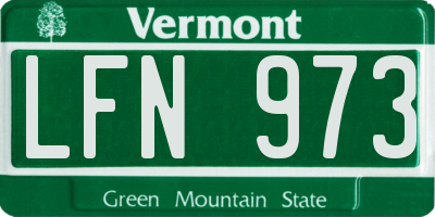VT license plate LFN973