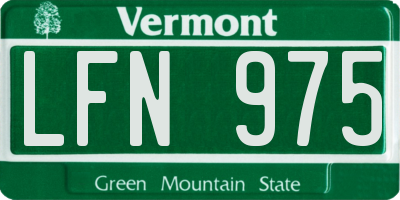 VT license plate LFN975