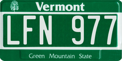VT license plate LFN977