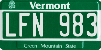 VT license plate LFN983